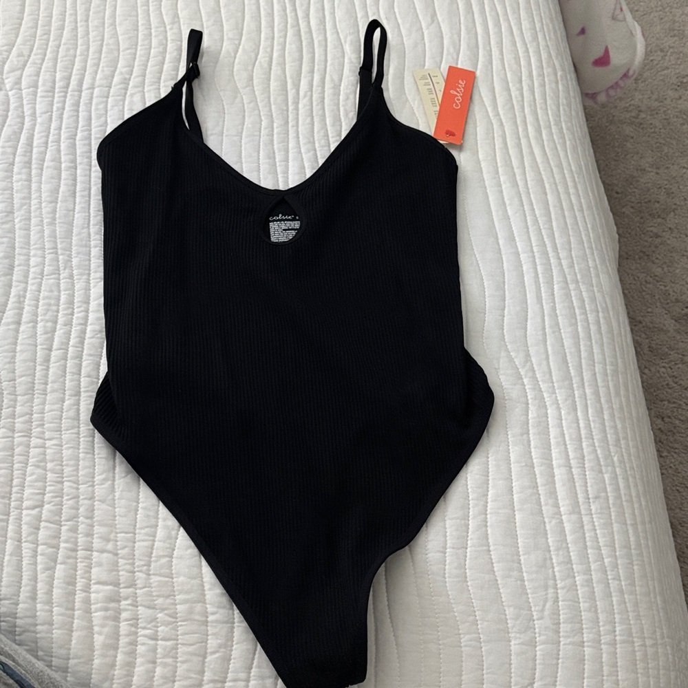 Colsie Black Ribbed Top